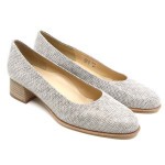 Brunate pump in beige leder 32113